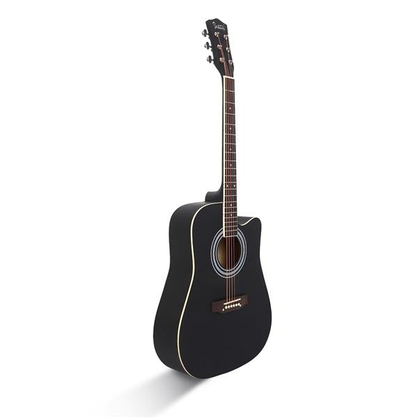 Glarry GT502 41-Inch Spruce-Top Folk Guitar with Accessories - Matte Black