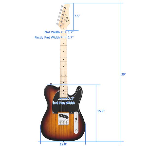 Glarry GTL Electric Guitar With Accessories - Sunburst