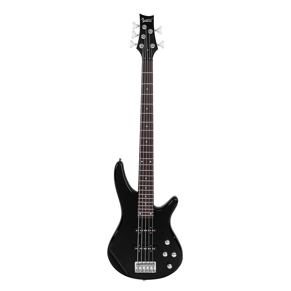 Glarry GIB 5-String Electric Bass Guitar With Accessories - Black