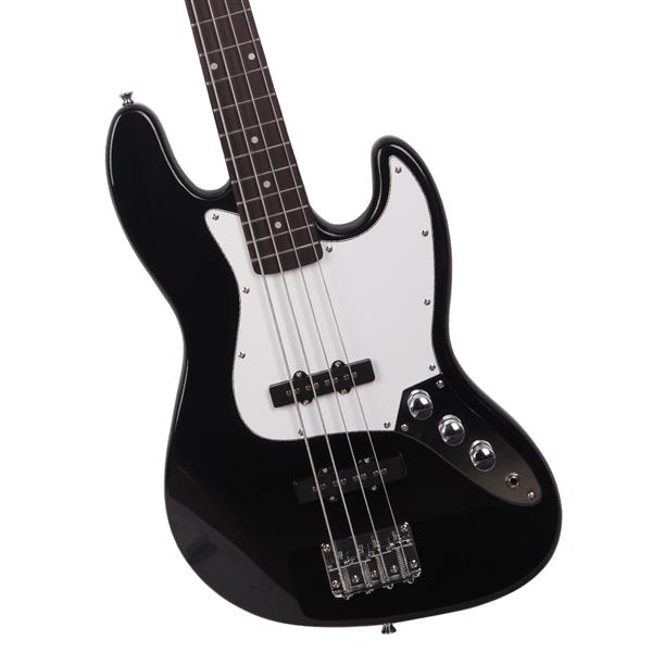 Glarry GJazz Bass With Bass Amplifier - Black