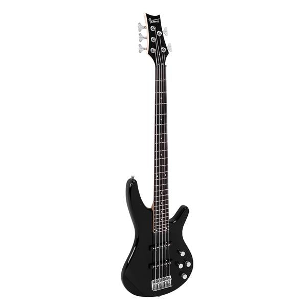 Glarry GIB 5-String Electric Bass Guitar With Accessories - Black