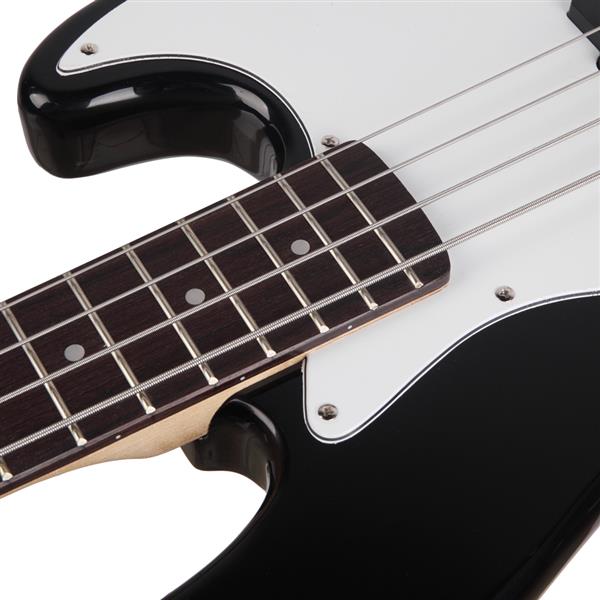 Glarry GJazz Bass With Bass Amplifier - Black