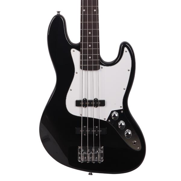 Glarry GJazz Bass With Bass Amplifier - Black