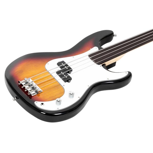 Glarry Fretless Electric Bass - Sunburst