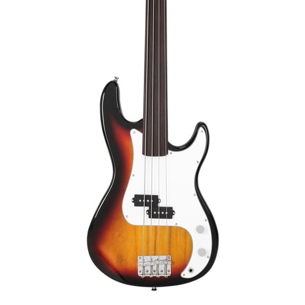 Glarry Fretless Electric Bass - Sunburst