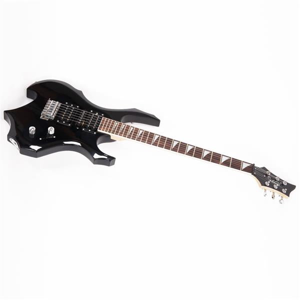 Glarry Flame Electric Guitar With 20W Guitar Amp - Black