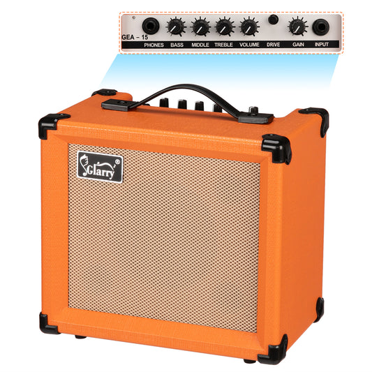 Glarry 15W GEA-15 Electric Guitar Amplifier - Orange