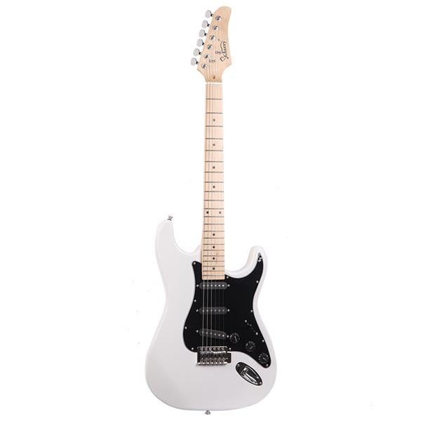 Glarry GST Electric Guitar With Guitar Amp - White