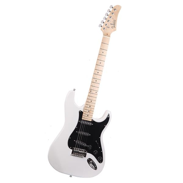 Glarry GST Electric Guitar With Guitar Amp - White