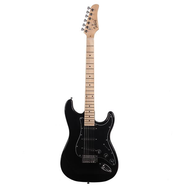 Glarry GST Electric Guitar With Guitar Amp - Black