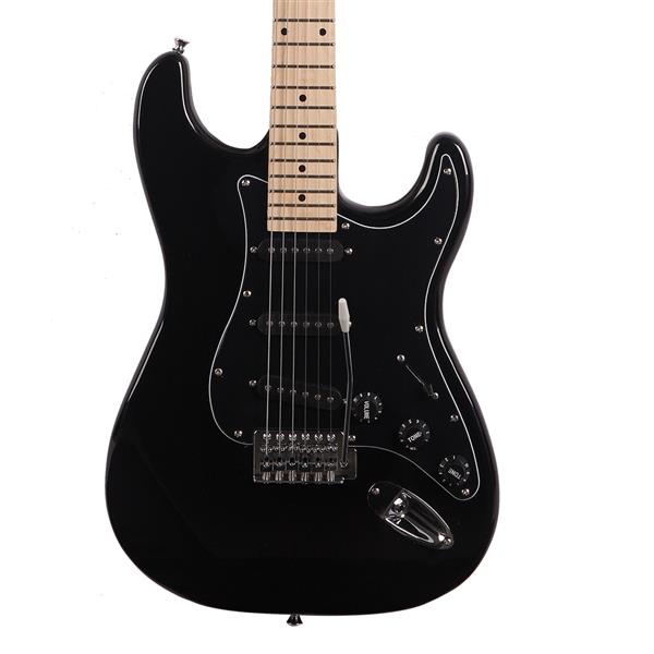 Glarry GST Electric Guitar With Accessories - Black