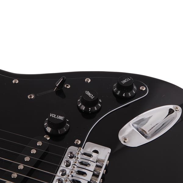 Glarry GST Electric Guitar With Guitar Amp - Black