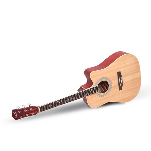 Glarry GT502 41-Inch Single Cut Spruce Top Folk Guitar - Burlywood