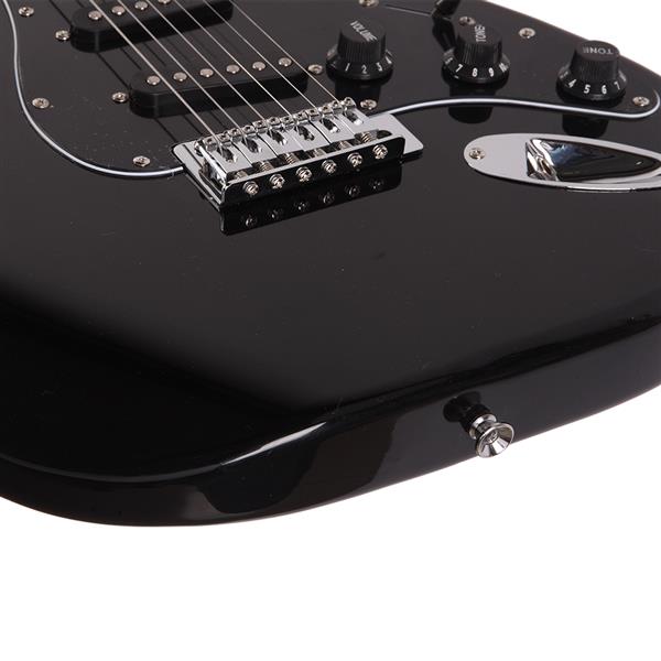 Glarry GST Electric Guitar With Accessories - Black