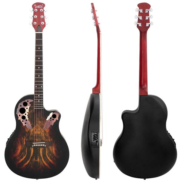 Glarry 41-inch Full-Size Cutaway Acoustic-Electric Guitar - Sunburst