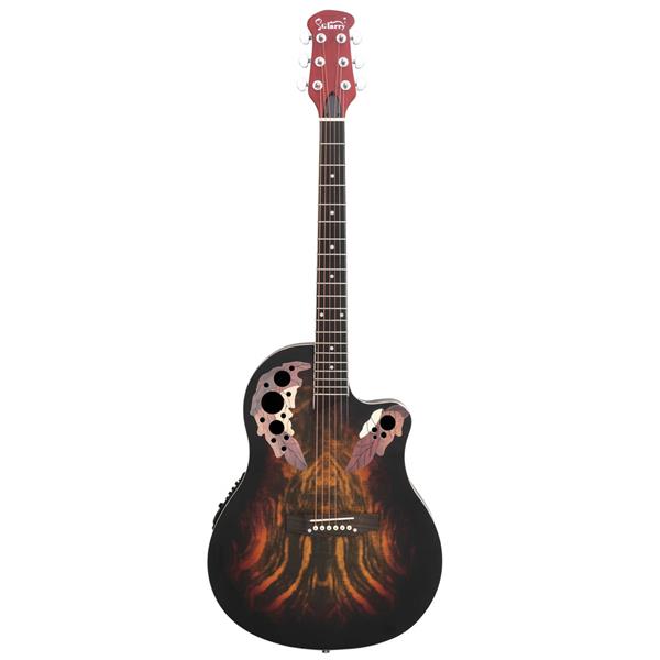 Glarry 41-inch Full-Size Cutaway Acoustic-Electric Guitar - Sunburst