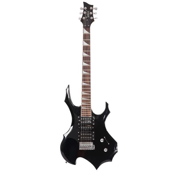 Glarry Flame Electric Guitar With 20W Guitar Amp - Black