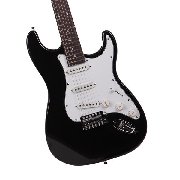 Glarry GST Electric Guitar With Accessories - Black