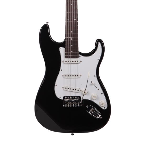 Glarry GST Electric Guitar With Accessories - Black