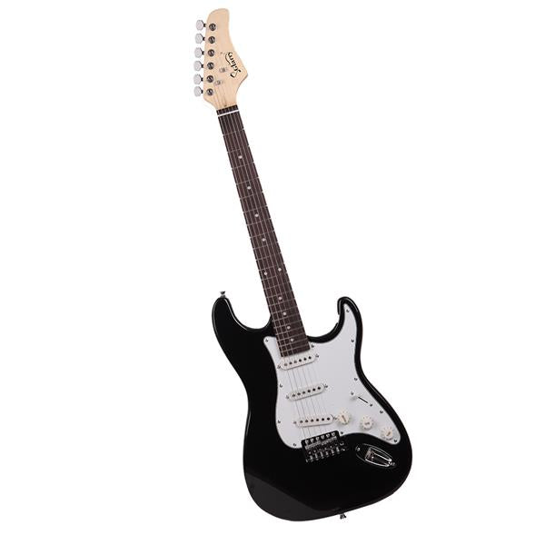 Glarry GST Electric Guitar With Accessories - Black