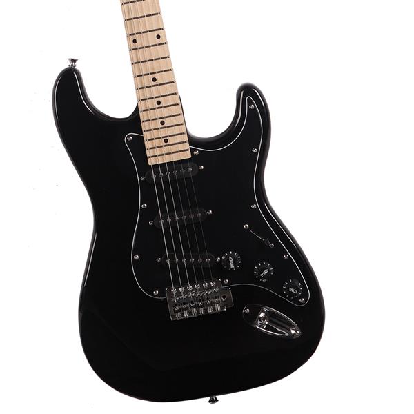 Glarry GST Electric Guitar With Guitar Amp - Black