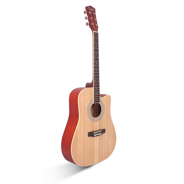 Glarry GT502 41-Inch Single Cut Spruce Top Folk Guitar - Burlywood