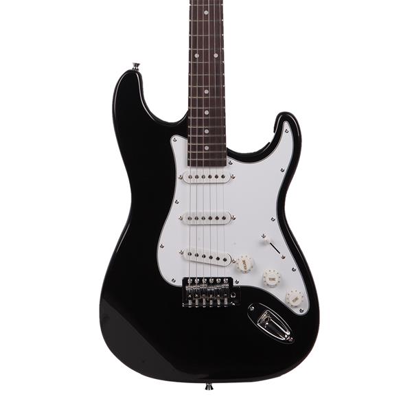 Glarry GST Electric Guitar With Accessories - Black